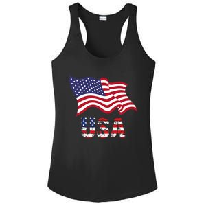 Usa Flag American United States Of America Ladies PosiCharge Competitor Racerback Tank