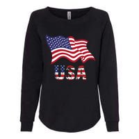 Usa Flag American United States Of America Womens California Wash Sweatshirt