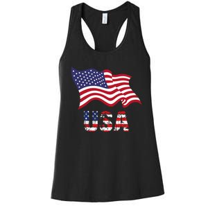 Usa Flag American United States Of America Women's Racerback Tank