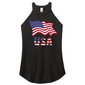 Usa Flag American United States Of America Women's Perfect Tri Rocker Tank