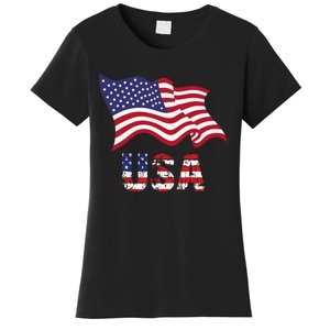 Usa Flag American United States Of America Women's T-Shirt