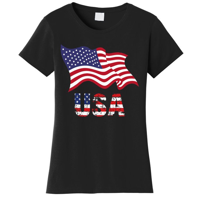 Usa Flag American United States Of America Women's T-Shirt