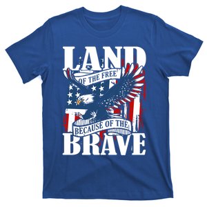 Us Flag America Eagle Land Of The Free Because Of The Brave Gift T-Shirt