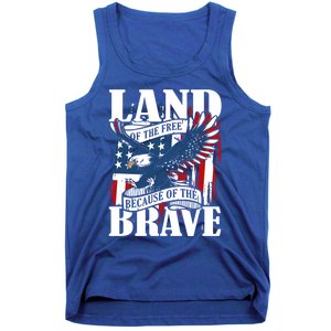 Us Flag America Eagle Land Of The Free Because Of The Brave Gift Tank Top