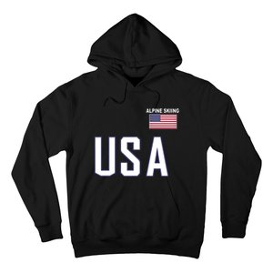 Usa Flag Alpine Skiing Pocket Nordic Ski Jersey Hoodie