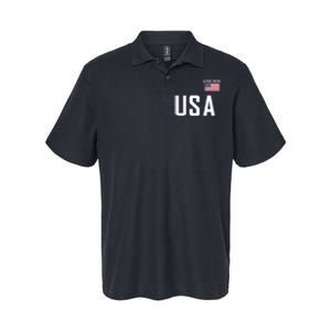 Usa Flag Alpine Skiing Pocket Nordic Ski Jersey Softstyle Adult Sport Polo