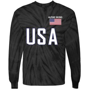 Usa Flag Alpine Skiing Pocket Nordic Ski Jersey Tie-Dye Long Sleeve Shirt