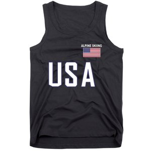 Usa Flag Alpine Skiing Pocket Nordic Ski Jersey Tank Top