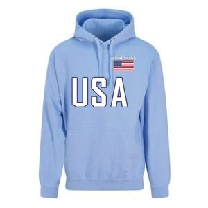 Usa Flag Alpine Skiing Pocket Nordic Ski Jersey Unisex Surf Hoodie