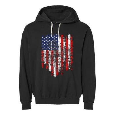 USA Flag American Flag United States of America 4th of July Garment-Dyed Fleece Hoodie