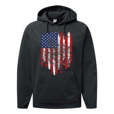 USA Flag American Flag United States of America 4th of July Performance Fleece Hoodie