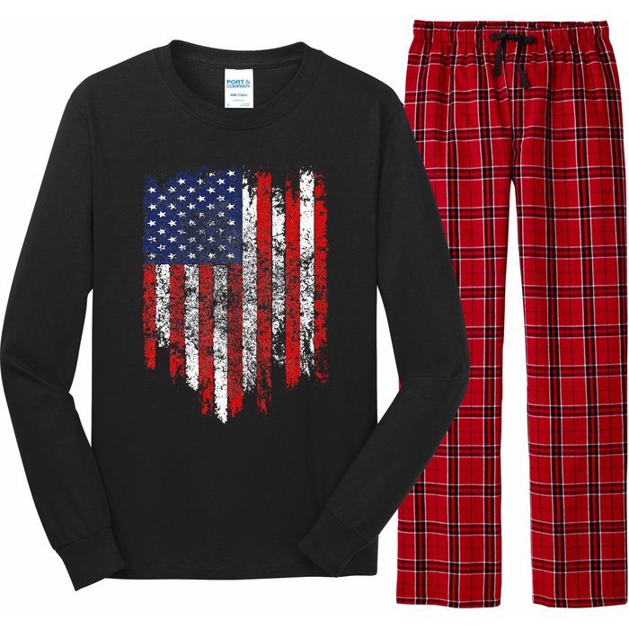 USA Flag American Flag United States of America 4th of July Long Sleeve Pajama Set