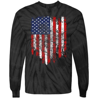 USA Flag American Flag United States of America 4th of July Tie-Dye Long Sleeve Shirt