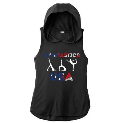 Usa Flag American Team Gymnastics America Gymnast Ladies PosiCharge Tri-Blend Wicking Draft Hoodie Tank