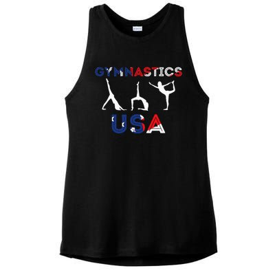 Usa Flag American Team Gymnastics America Gymnast Ladies PosiCharge Tri-Blend Wicking Tank