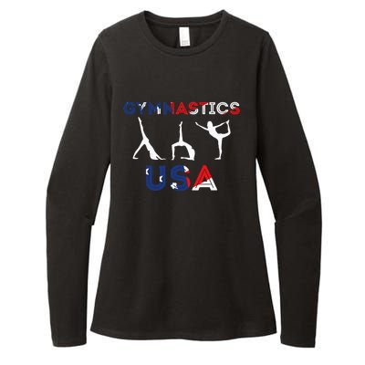 Usa Flag American Team Gymnastics America Gymnast Womens CVC Long Sleeve Shirt