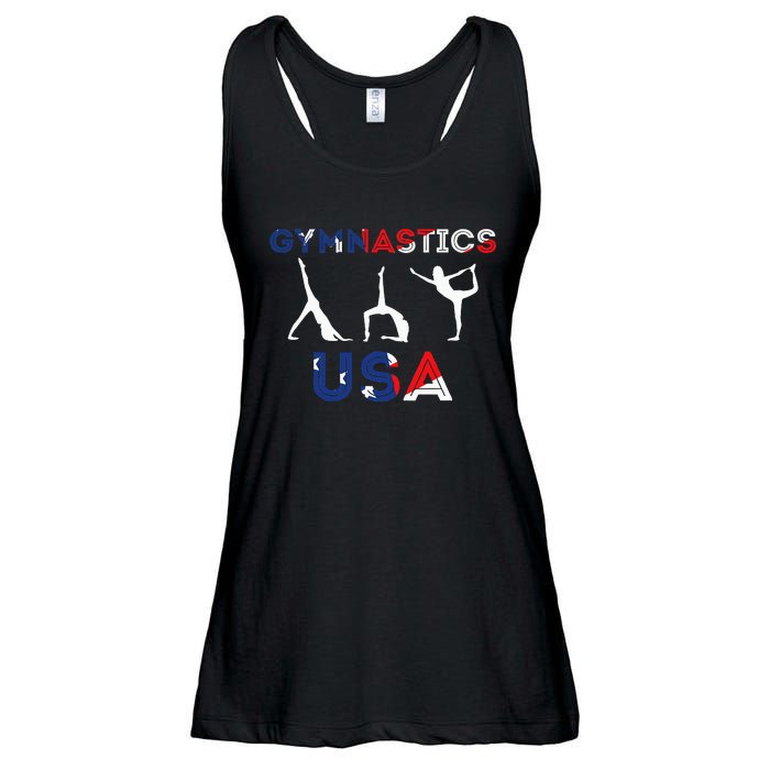 Usa Flag American Team Gymnastics America Gymnast Ladies Essential Flowy Tank