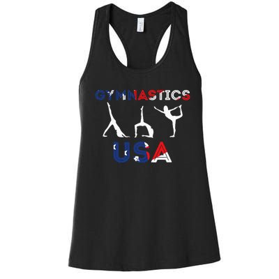 Usa Flag American Team Gymnastics America Gymnast Women's Racerback Tank