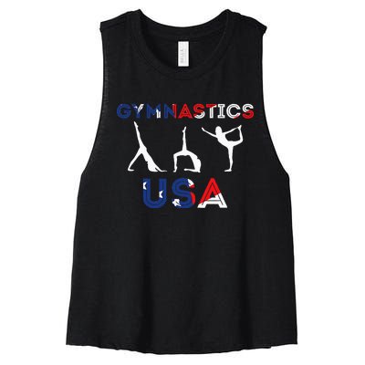 Usa Flag American Team Gymnastics America Gymnast Women's Racerback Cropped Tank