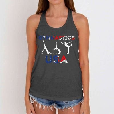 Usa Flag American Team Gymnastics America Gymnast Women's Knotted Racerback Tank