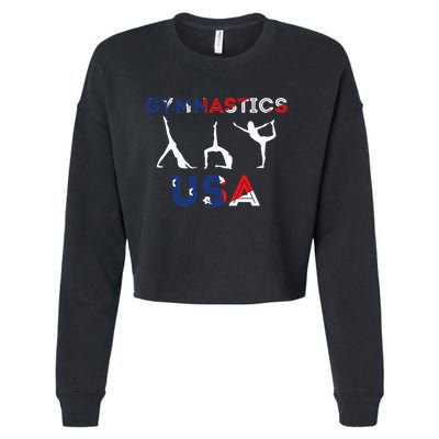 Usa Flag American Team Gymnastics America Gymnast Cropped Pullover Crew