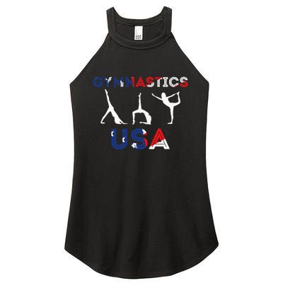 Usa Flag American Team Gymnastics America Gymnast Women's Perfect Tri Rocker Tank