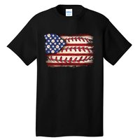 Usa Flag Baseball Patriotic American Tall T-Shirt