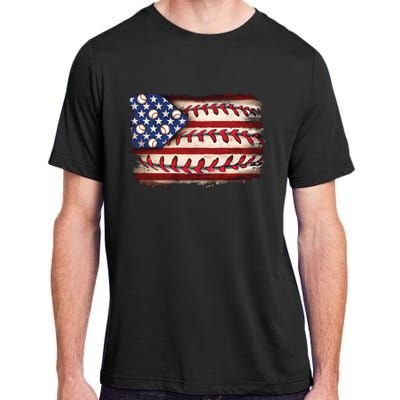 Usa Flag Baseball Patriotic American Adult ChromaSoft Performance T-Shirt