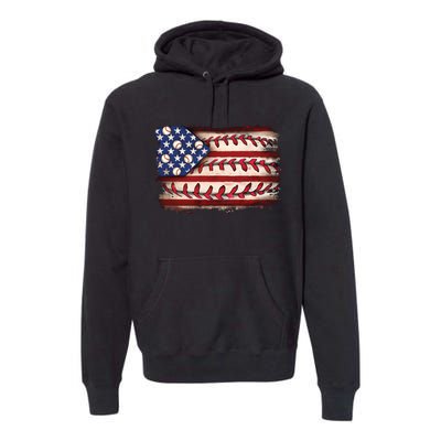 Usa Flag Baseball Patriotic American Premium Hoodie