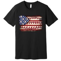 Usa Flag Baseball Patriotic American Premium T-Shirt