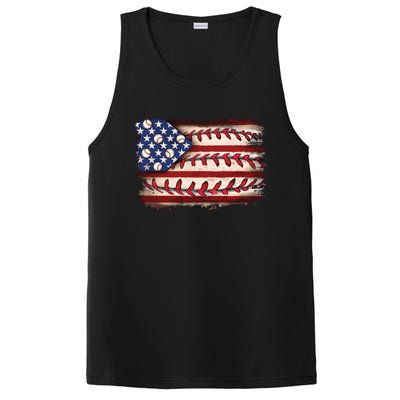 Usa Flag Baseball Patriotic American PosiCharge Competitor Tank