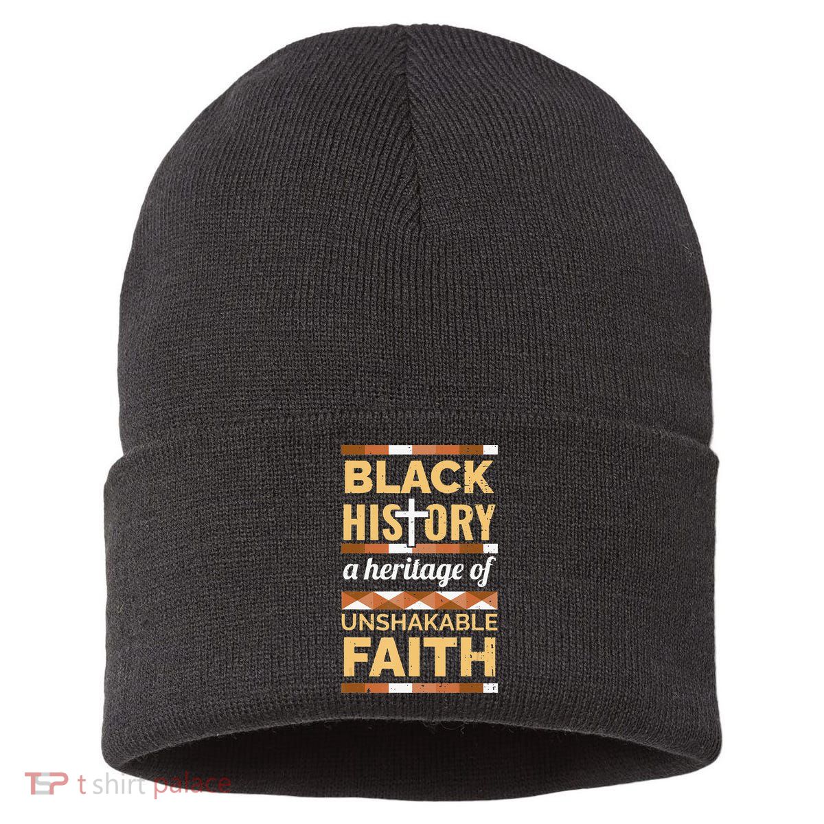 Unshakeable Faith Black History Month BLM Melanin Christian Sustainable Knit Beanie