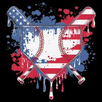 USA Flag Baseball Ice Cream Drip Baseball Home Plate Drip Bucket Hat