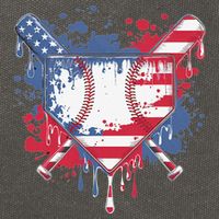 USA Flag Baseball Ice Cream Drip Baseball Home Plate Drip Cotton Canvas Backpack