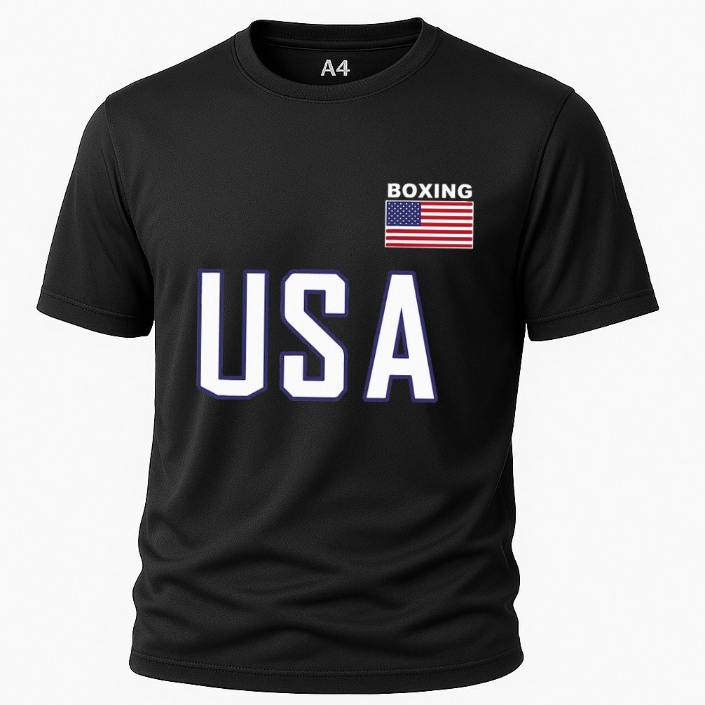 Usa Flag Boxing Cool Boxer Training Equipment Cooling Performance Crew T-Shirt