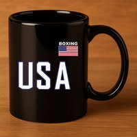Usa Flag Boxing Cool Boxer Training Equipment 11oz C Handle Ceramic Mug