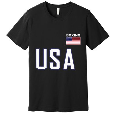 Usa Flag Boxing Cool Boxer Training Equipment Premium T-Shirt