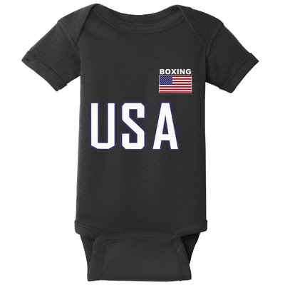 Usa Flag Boxing Cool Boxer Training Equipment Baby Bodysuit