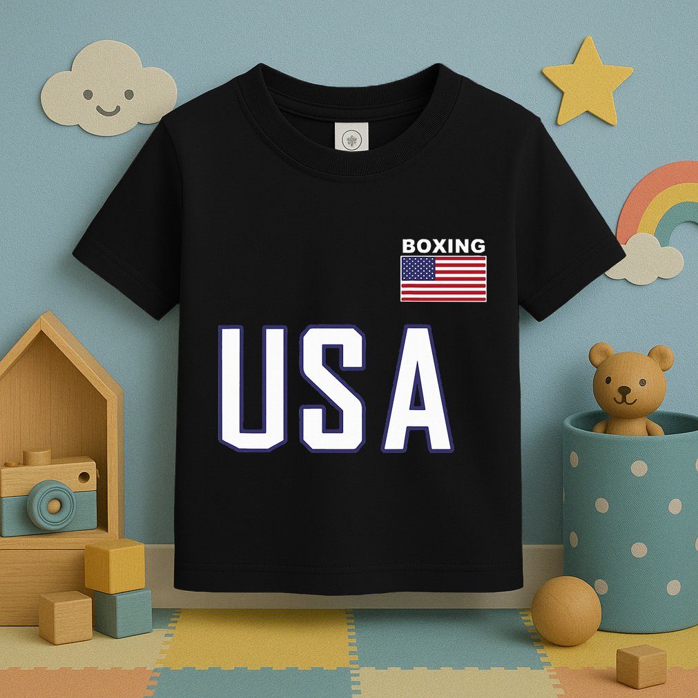 Usa Flag Boxing Cool Boxer Training Equipment Toddler T-Shirt