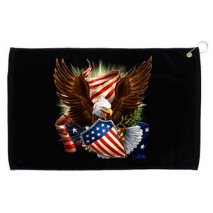 Usa Flag Bald Eagle Meaningful Gift American Flag Gift Grommeted Golf Towel