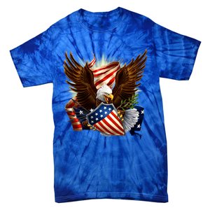 Usa Flag Bald Eagle Meaningful Gift American Flag Gift Tie-Dye T-Shirt