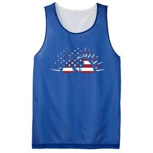 Usa Flag Beach Memorial Day Fun Veteran Tree Graphic Cute Gift Mesh Reversible Basketball Jersey Tank