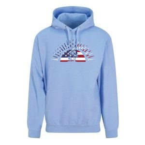 Usa Flag Beach Memorial Day Fun Veteran Tree Graphic Cute Gift Unisex Surf Hoodie