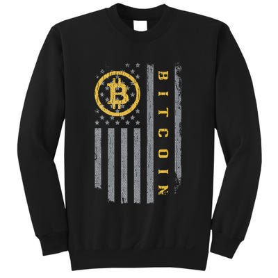 Usa Flag Bitcoin Distressed Digital Currency Btc Crypto Coin Sweatshirt