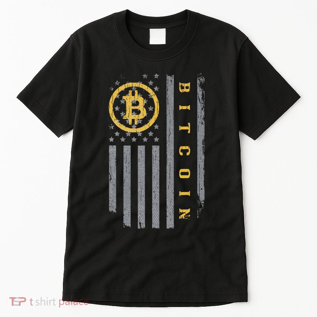 Usa Flag Bitcoin Distressed Digital Currency Btc Crypto Coin Tall T-Shirt
