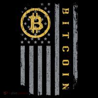 Usa Flag Bitcoin Distressed Digital Currency Btc Crypto Coin Tall T-Shirt