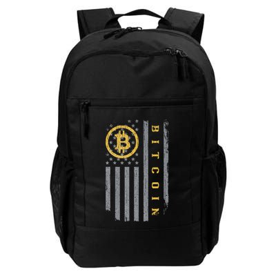 Usa Flag Bitcoin Distressed Digital Currency Btc Crypto Coin Backpack