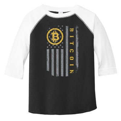 Usa Flag Bitcoin Distressed Digital Currency Btc Crypto Coin Toddler Fine Jersey T-Shirt