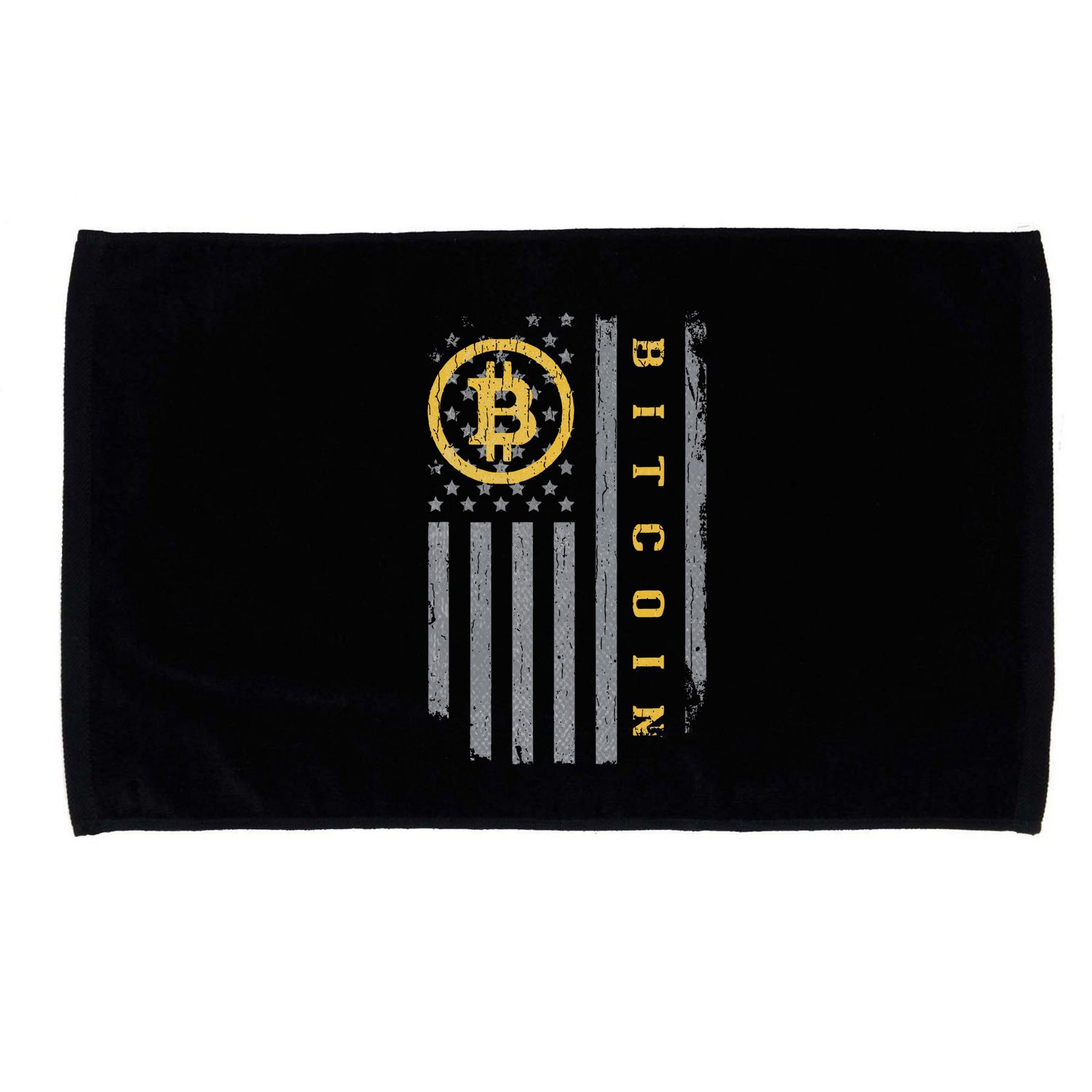 Usa Flag Bitcoin Distressed Digital Currency Btc Crypto Coin Microfiber Hand Towel