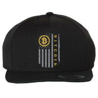 Usa Flag Bitcoin Distressed Digital Currency Btc Crypto Coin Wool Snapback Cap